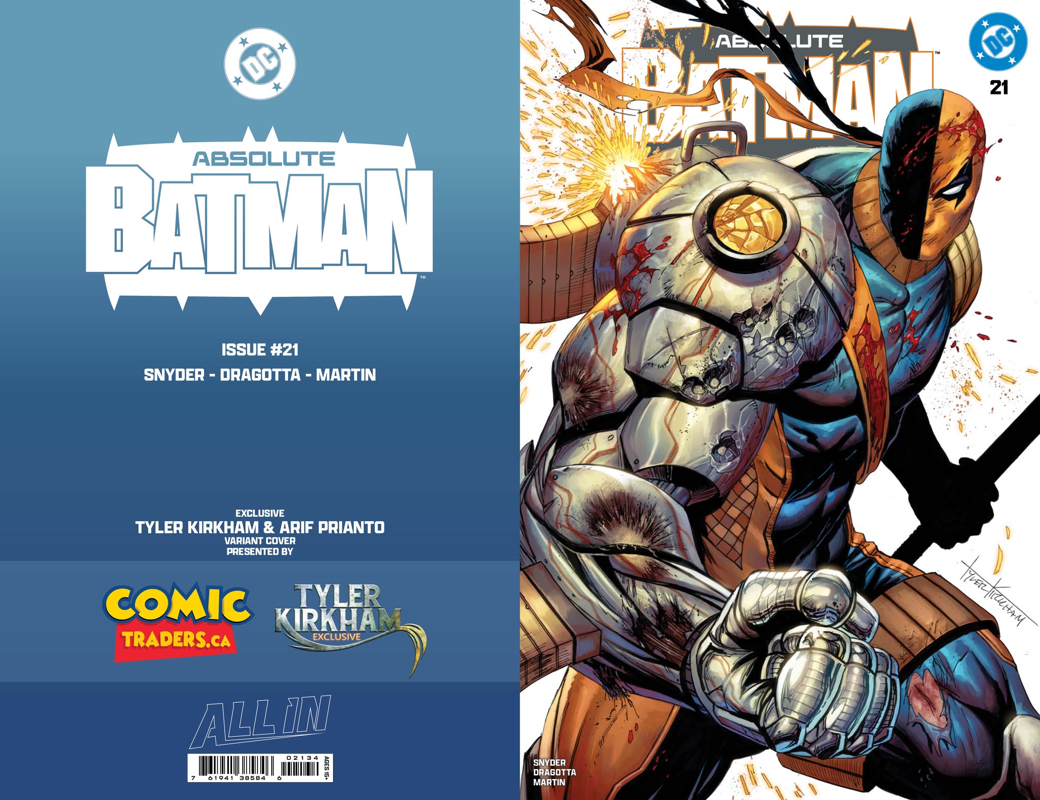 ABSOLUTE BATMAN #21 TYLER KIRKHAM EXCLUSIVE DEATHSTROKE VARIANT (6/10/