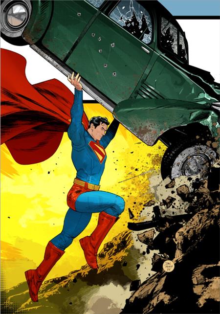 SUPERMAN DAY 2025 - ACTION COMICS #1 GOLDEN AGE SIZED FACSIMILE EDITION CVR B DAN MORA HOMAGE CARD STOCK VAR (4/9/2025)