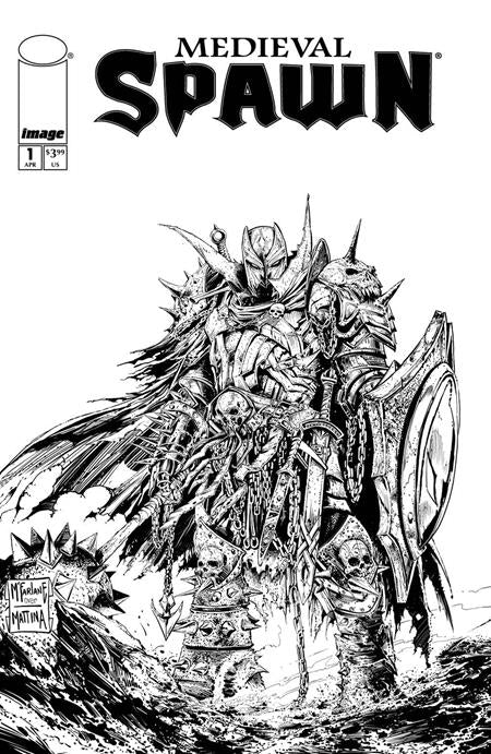 MEDIEVAL SPAWN #1 (OF 4) CVR B TODD MCFARLANE & FRANCESCO MATTINA B&W VAR (4/23/2025)