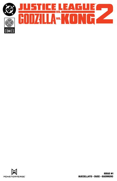 JUSTICE LEAGUE VS GODZILLA VS KONG 2 #1 (OF 7) CVR F BLANK CARD STOCK VAR (6/4/2025)