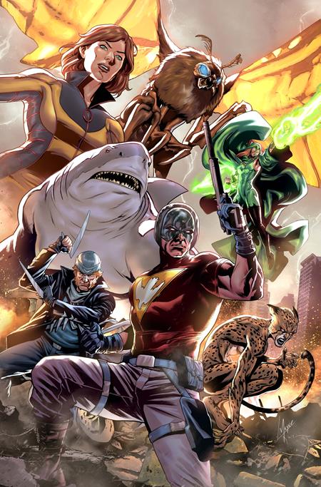 JUSTICE LEAGUE VS GODZILLA VS KONG 2 #2 (OF 7) CVR D LUCAS MEYER CARD STOCK VAR (7/2/2025)