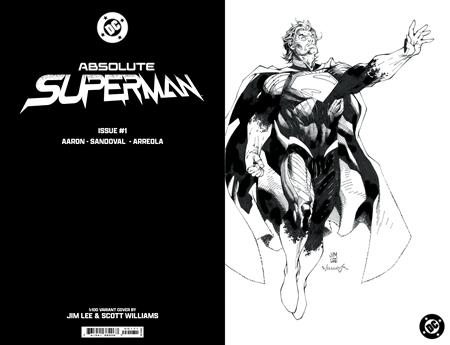 ABSOLUTE SUPERMAN #1 CVR H INC 1:100 JIM LEE BLACK & WHITE CARD STOCK VAR (11/6/2024) SHIPS 12/6/2024