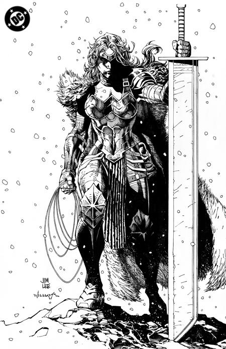 ABSOLUTE WONDER WOMAN #1 CVR H INC 1:100 JIM LEE BLACK & WHITE CARD STOCK VAR (10/23/2024) SHIPS 11/23/2024