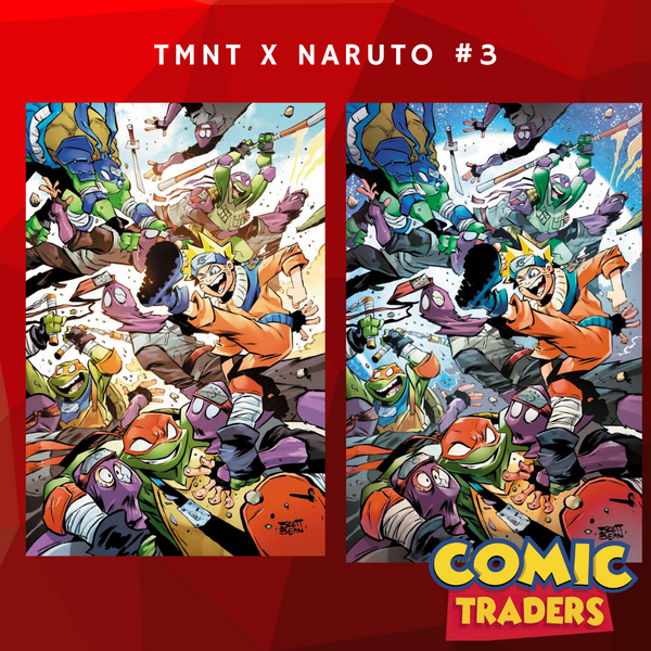 TMNT X NARUTO #3 BRETT BEAN EXCLUSIVE VIRGIN EXCLUSIVE VARIANT 2 PACK (3/26/2025) SHIPS 4/26/2025