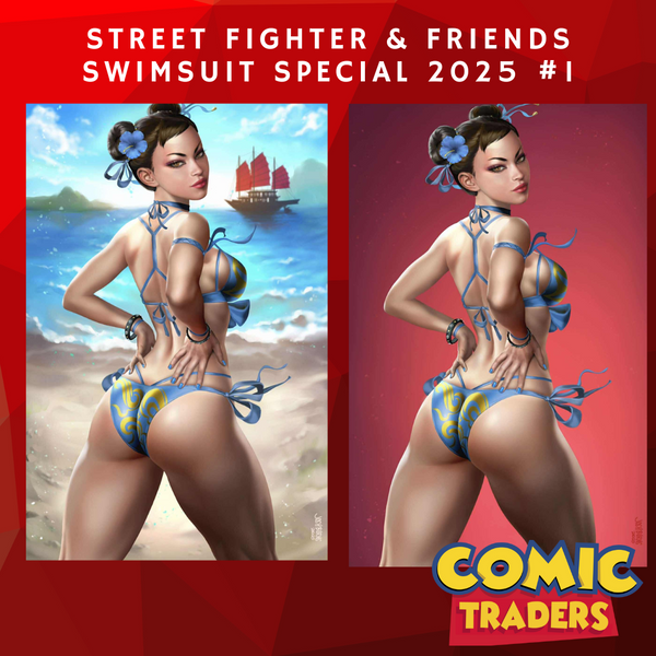 2025 STREET FIGHTER & FRIENDS SWIMSUIT SPECIAL #1 (ONE SHOT) JOSH BURNS EXCLUSIVE VIRGIN VARIANT 2 PACK (10/1/2025) SHIPS 11/1/2025