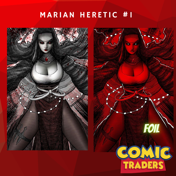 Marian Heretic #1 NATHAN SZERDY EXCLUSIVE VIRGIN VARIANT 2 PACK (10/1/2025) SHIPS 11/1/2025