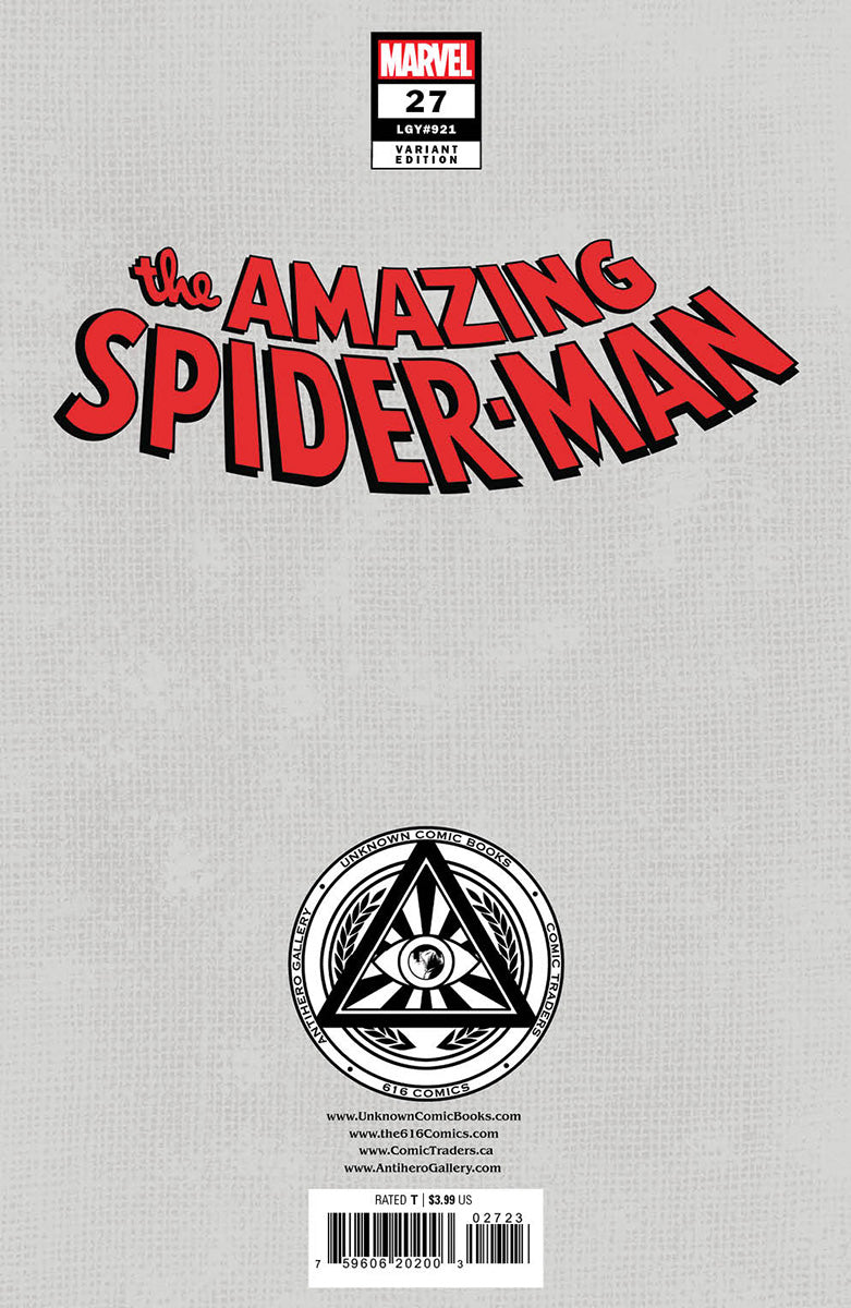 AMAZING SPIDER-MAN 27 NATHAN SZERDY EXCLUSIVE VIRGIN VARIANT (6/14/2023) SHIPS 7/5/2023 BACKISSUE