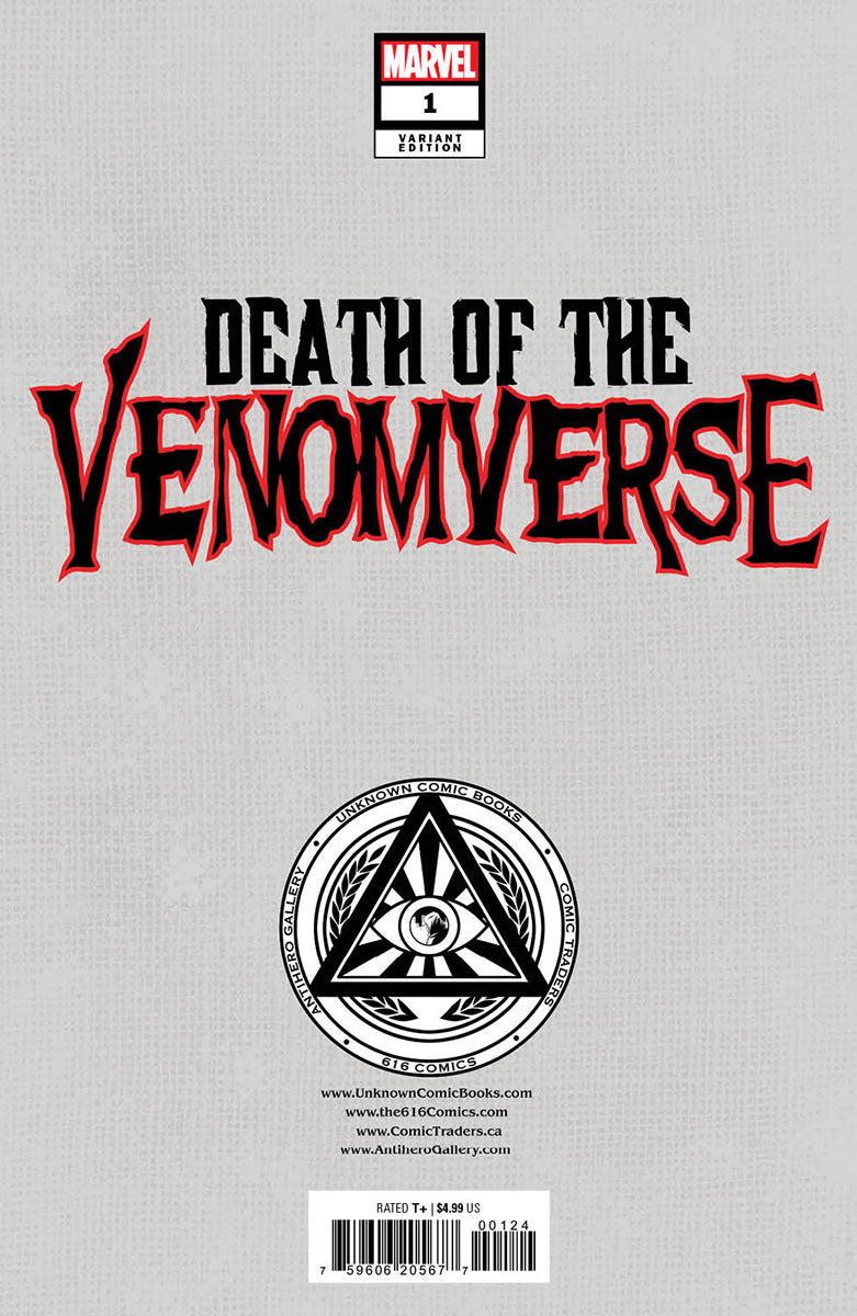 DEATH OF THE VENOMVERSE 1 DAVIDE PARATORE EXCLUSIVE VARIANT (8/2/2023) SHIPS 9/2/2023 BACKISSUE