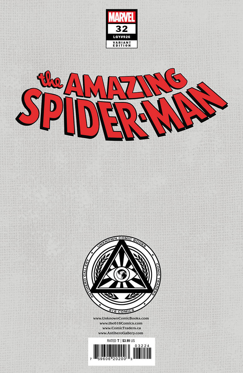 AMAZING SPIDER-MAN 32 [G.O.D.S.] LEIRIX NYCC EXCLUSIVE VIRGIN FOIL VARIANT (8/23/2023) SHIPS 10/16/2023 BACKISSUE