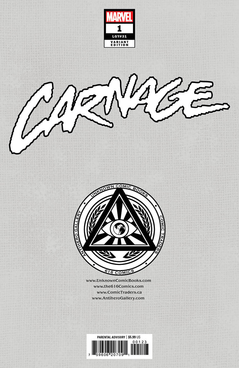 CARNAGE 1 KAARE ANDREWS EXCLUSIVE VARIANT (11/15/2023) SHIPS 12/15/2023 BACKISSUE