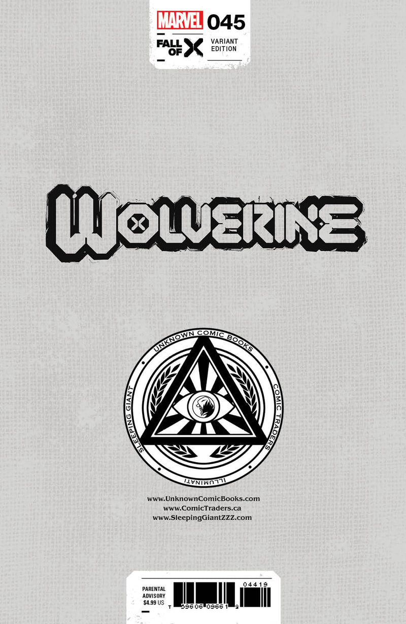 WOLVERINE 45 KAARE ANDREWS EXCLUSIVE VIRGIN VARIANT (3/13/2024) SHIPS 4/13/2024 BACKISSUE