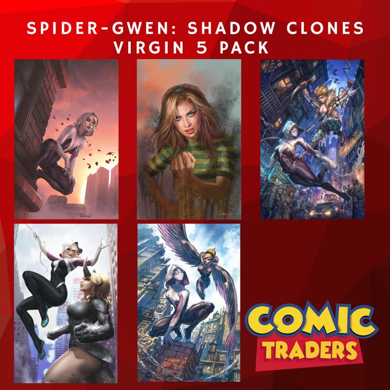 SPIDER-GWEN: SHADOW CLONES 1-5 EXCLUSIVE VIRGIN VARIANT 5 PACK (7/19/2023) SHIPS 8/19/2023 BACKISSUE