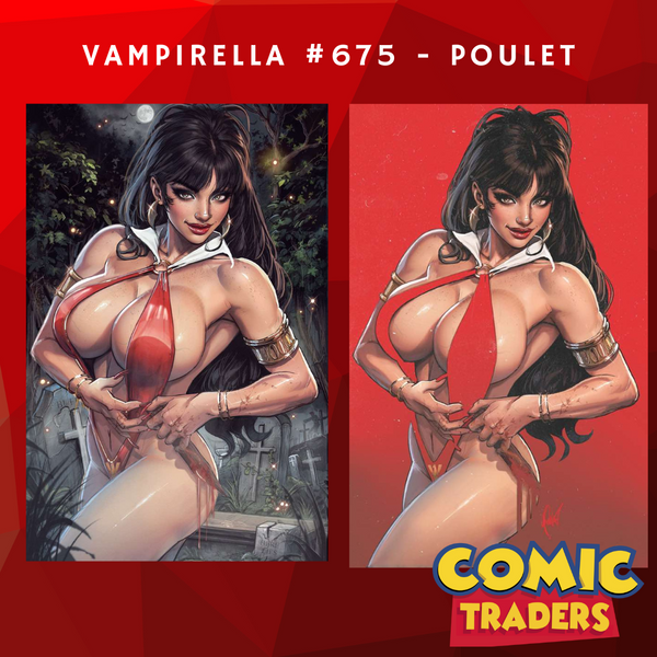 VAMPIRELLA #675 CEDRIC POULET EXCLUSIVE VIRGIN VARIANT 2 PACK (1/29/2025) SHIPS 2/28/2025