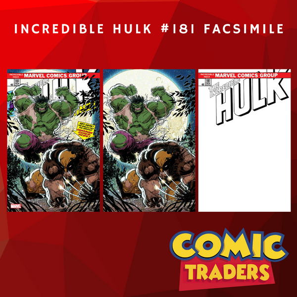 INCREDIBLE HULK 181 KAARE ANDREWS FACSIMILE EXCLUSIVE 3 PACK (7/12/2023) SHIPS 8/12/2023 BACKISSSUE