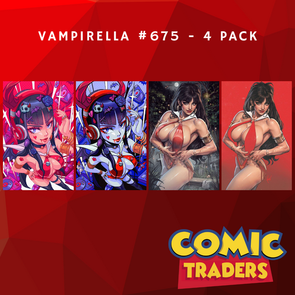 VAMPIRELLA #675 ANACATHIE/POULET EXCLUSIVE VIRGIN VARIANT 4 PACK (1/29/2025) SHIPS 2/28/2025