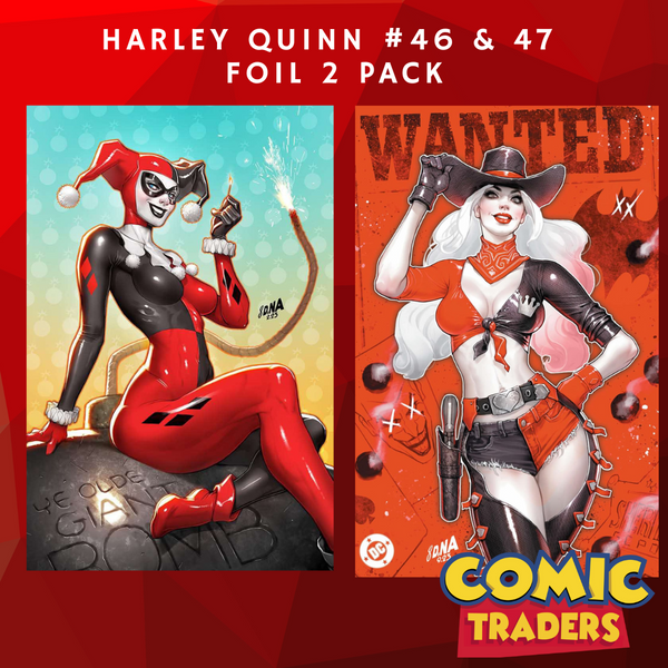 HARLEY QUINN #46 & 47 DAVID NAKAYAMA VIRGIN FOIL EXCLUSIVE 2 PACK (1/22/2025) SHIPS 2/28/2025