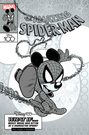 AMAZING SPIDER-MAN 35 CLAUDIO SCIARRONE DISNEY100 AMAZING SPIDER-MAN BLACK AND WHITE VARIANT[1:100] (10/11/2023) SHIPS 11/11/2023