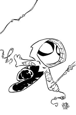 SPIDER-GWEN: THE GHOST-SPIDER #3 SKOTTIE YOUNG'S BIG MARVEL VIRGIN BLACK AND WHI TE VARIANT [DPWX][1:50] (7/31/2024)
