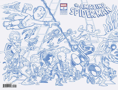 AMAZING SPIDER-MAN #2 CHRIS GIARRUSSO MARVEL UNIVERSE CONNECTING BLUE LINE SKETCH VARIANT L[1:50] (4/23/2025) SHIPS 5/23/2025