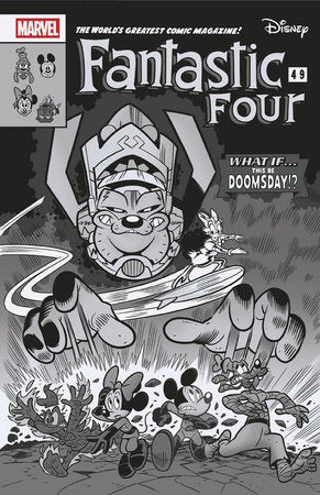 FANTASTIC FOUR #1 LORENZO PASTROVICCHIO BLACK AND WHITE DISNEY WHAT IF? FANTASTIC FOUR HOMAGE VARIANT[1:100] (7/9/2025) SHIPS 8/9/2025