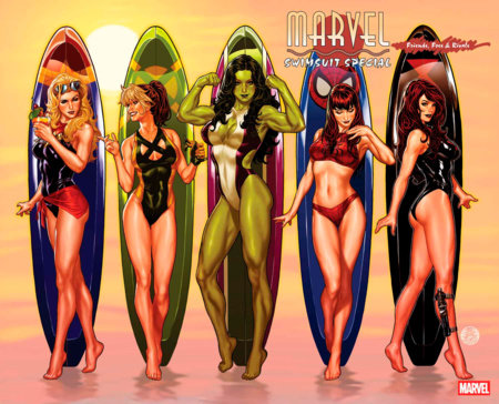 MARVEL SWIMSUIT SPECIAL: FRIENDS, FOES & RIVALS #1 MARK BROOKS WRAPAROUND VARIANT (7/9/2025)