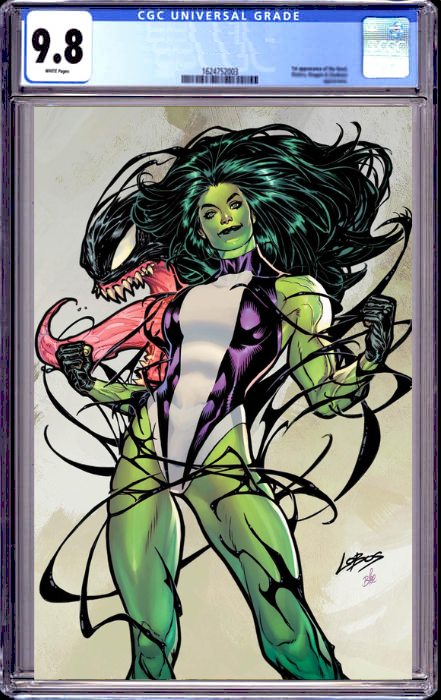 SENSATIONAL SHE-HULK 1 LOBOS EXCLUSIVE VIRGIN VARIANT (10/11/2023) SHIPS 3/11/2024 CGC 9.8