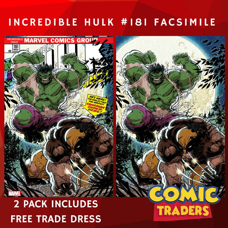 INCREDIBLE HULK 181 KAARE ANDREWS FACSIMILE EXCLUSIVE 2 PACK (7/12/2023) SHIPS 8/12/2023 BACKISSUE