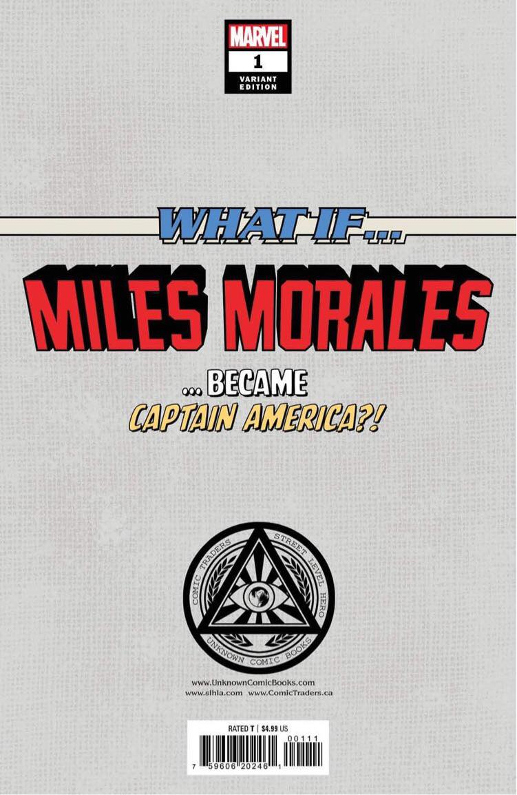WHAT IF...? MILES MORALES 1 ALAN QUAH 2 PACK UNKNOWN ILLUMINATI EXCLUSIVE (3/2/2022) SHIPS 3/23/2022 BACKISSUE