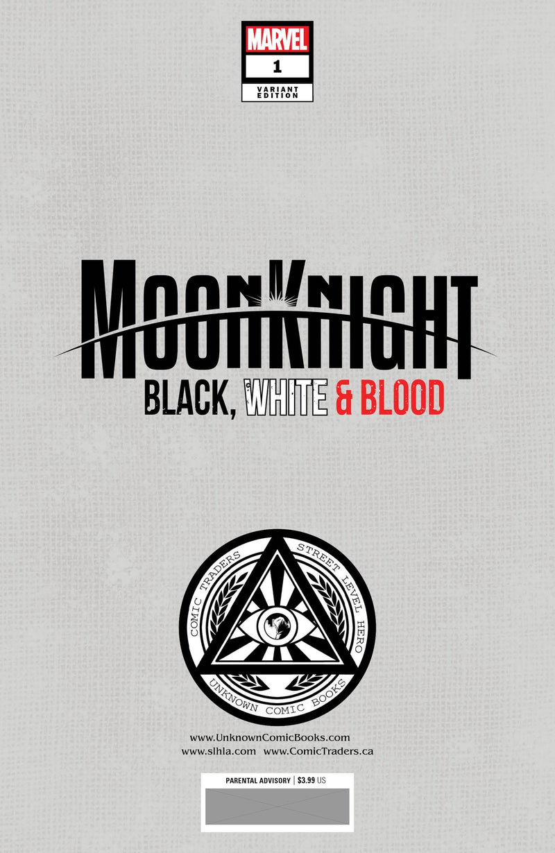 MOON KNIGHT: BLACK, WHITE & BLOOD 1 CREEES LEE UNKNOWN ILLUMINATI EXCLUSIVE (5/11/2022) SHIPS 5/31/2022 BACKISSUE