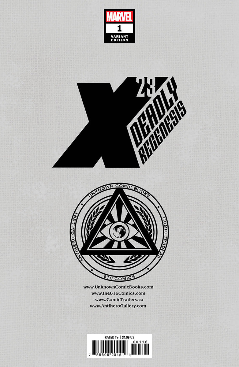 X-23: DEADLY REGENESIS 1 R1C0 EXCLUSIVE VIRGIN VARIANT (3/8/2023) SHIPS 3/29/2023 BACKISSUE
