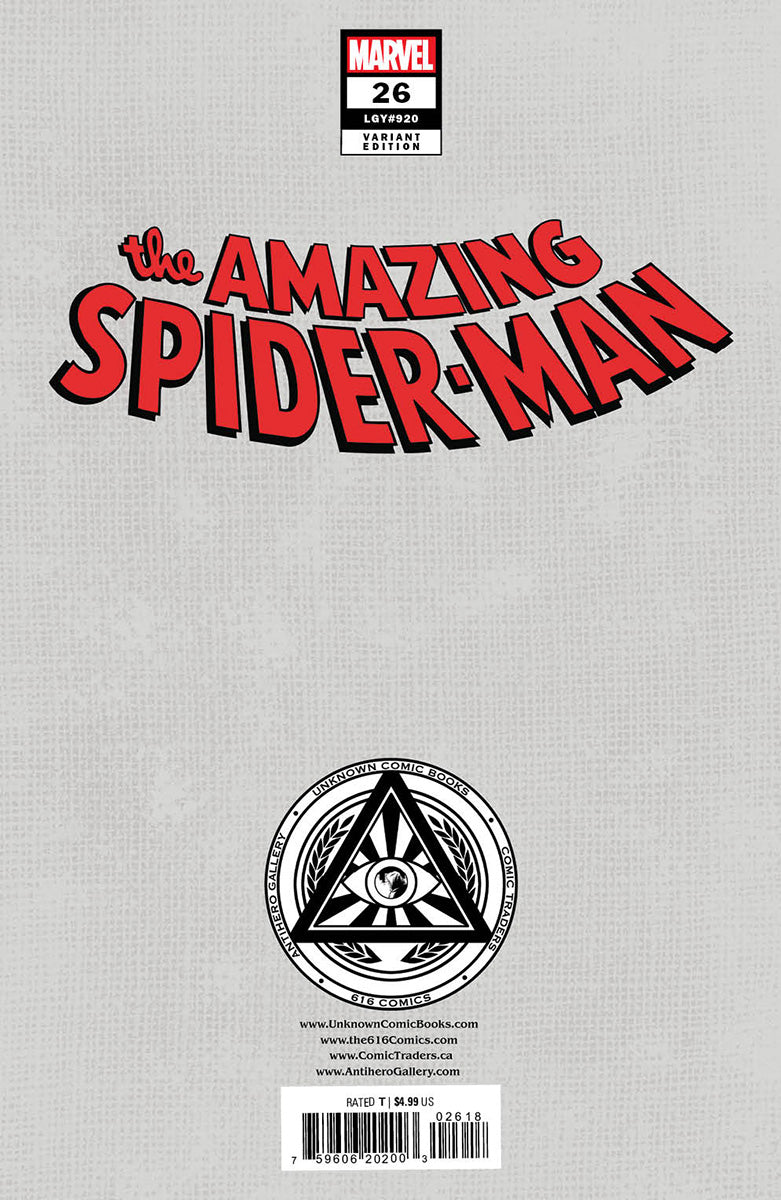 AMAZING SPIDER-MAN 26 KAARE ANDREWS EXCLUSIVE VARIANT (5/24/2023) SHIPS 6/14/2023 BACKISSUE