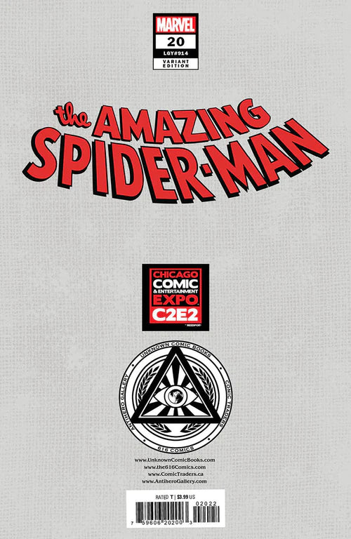 AMAZING SPIDER-MAN 20 DAVID NAKAYAMA MEGACON EXCLUSIVE VIRGIN VARIANT BACKISSUE