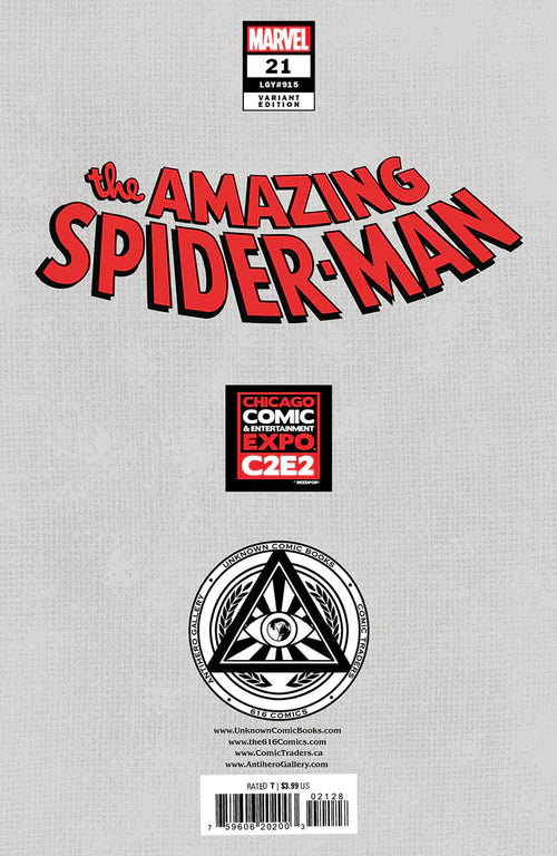 AMAZING SPIDER-MAN 21 DAVID NAKAYAMA MEGACON EXCLUSIVE VIRGIN VARIANT BACKISSUE
