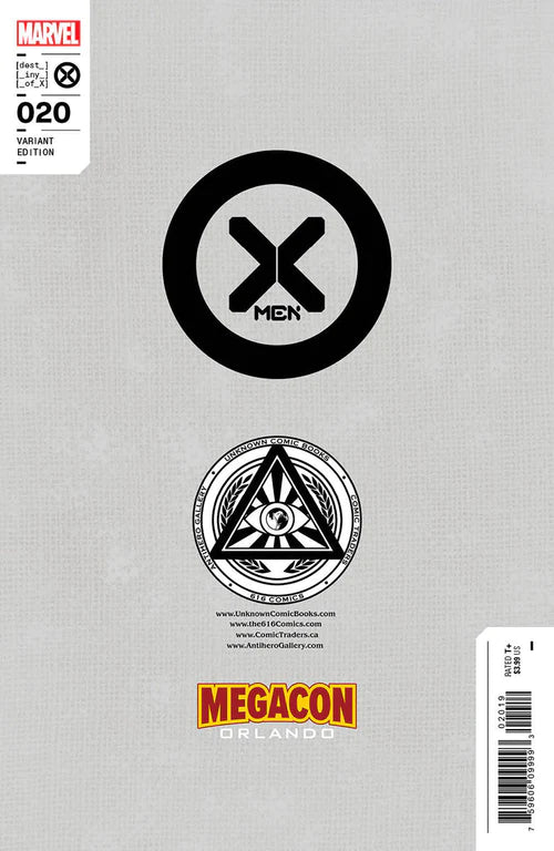 X-MEN 20 NATHAN SZERDY MEGACON EXCLUSIVE VIRGIN VARIANT BACKISSUE